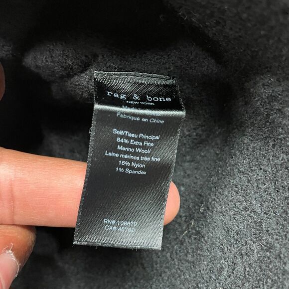 Rag Bone Sweater Womens Small Black Merino Wool V Knit Casual - Picture 4 of 8